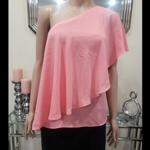 Banana Republic Coral One Shoulder Blouse - Size Medium